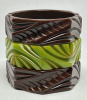 BB604 carved octagon bakelite bangles